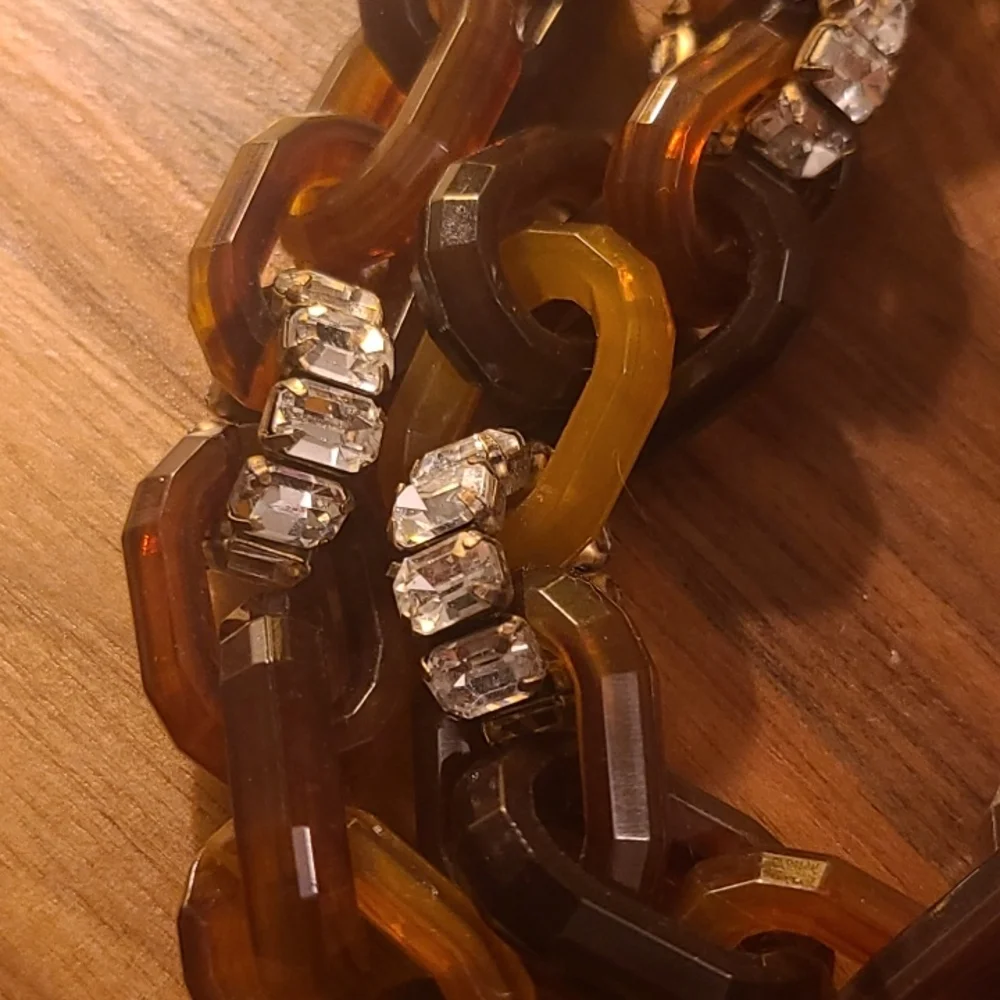 J. Crew Chain Link and Crystal Necklace